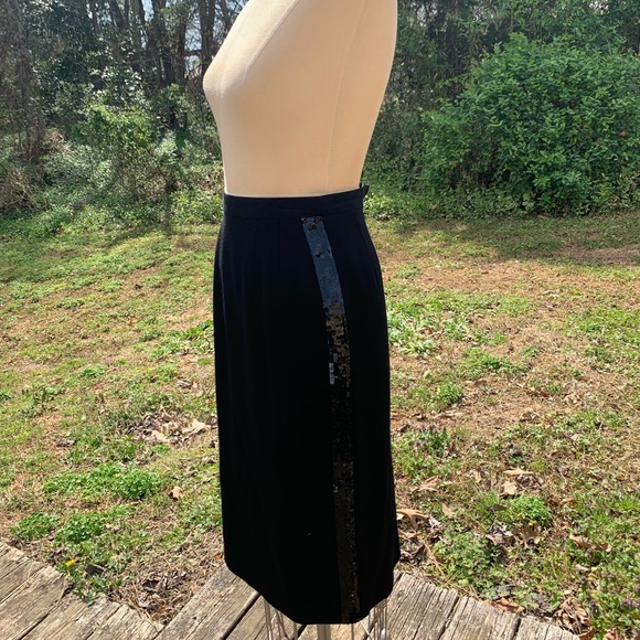 Vintage Wool Sequin Pencil Skirt - Picture 3 of 12